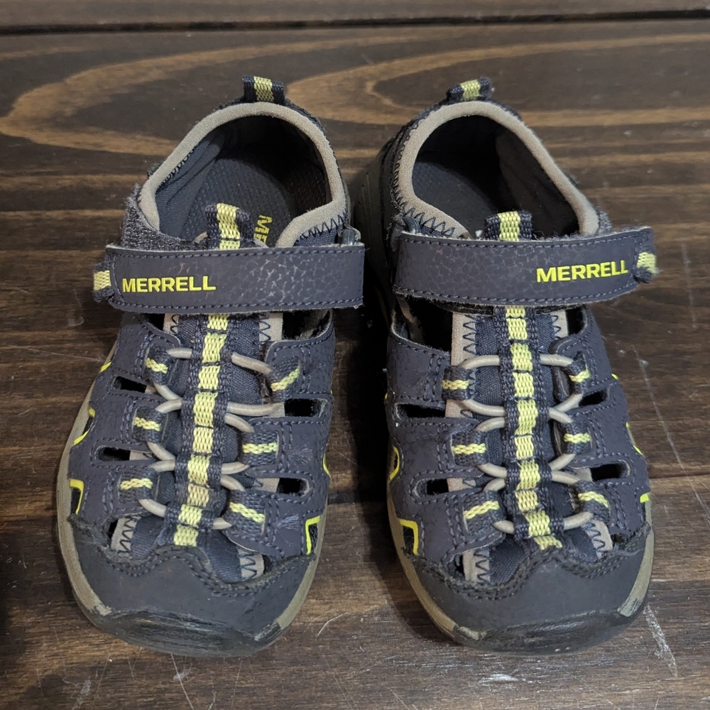 Merrell Kids' Gray and Yellow Closed Toe Sandals Size 9T